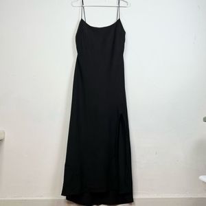 Asos linen blend cami maxi black sundress with slit US 8